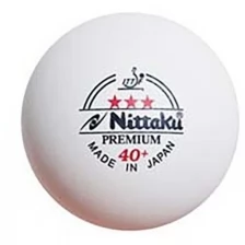 Мячи для настольного тенниса NITTAKU 3*** Premuim 40+, бел. 3 шт.