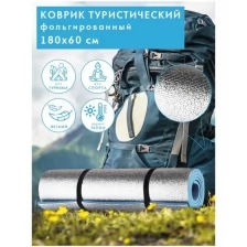 Коврик туристический спортивный фольгированный для отдыха на природе, 180х60 см