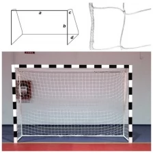 MADE IN RUSSIA Сетка ганд./футзал., арт.FS-G-№12, a:3.0 b:2.0 c:0.8 d:1.0 м, нить 3,5мм ПП, яч. 10*10 см, белая