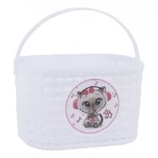 Корзина На Руль Vinca Sport Для Вел-Да С Ручкой, Белая, 200X140X125Мм, &Quot;Китти&Quot;